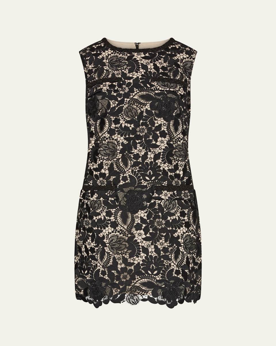 3D Garden Lace Mini Dress